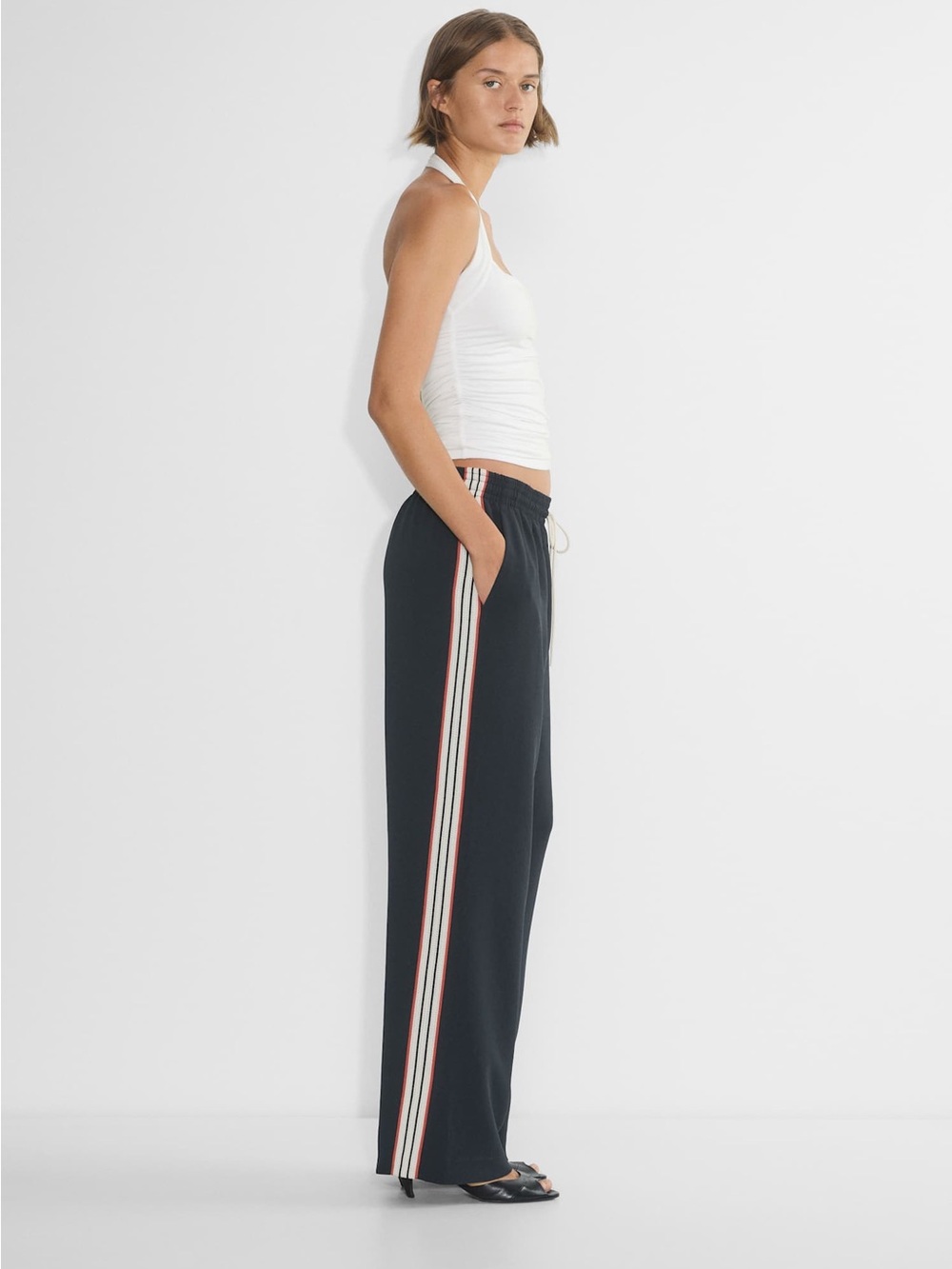 Aritzia Wilfred Thesis Pant XL sporty preppy varsity crepe track pant trouser
